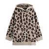Venta al por mayor de ropa transfronteriza para mujer, estilo europeo y americano, nueva moda, suéter de punto con capucha informal y holgado con estampado animal