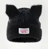 Chapéu de Pelúcia Fofo Estilo Coreano de Porco com Orelhas Longas para Mulheres Outono e Inverno Chapéu de Tricô Quente Proteção para Orelhas Mostra o Rosto Chapéu para Cabeça Pequena Grande Circunferência