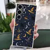 Estilo Europeo Sombrero de Bruja de Halloween Estampado de Gato Negro Funda para Teléfono para Samsung Alta Calidad Impresión UV Mate Suave