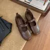 Colección Otoño 2026: Zapatos Planos Mary Jane con una Sola Correa, Botines de Moda de Piel Plana, Cierre de Velcro, Zapatos Elegantes para el Commute para Mujer
