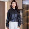 Chaqueta de Cuero Genuino de Oveja con Cera de Aceite Vintage Nueva para Primavera y Otoño para Mujer, Abrigo de Cuero Holgado de Moda Workwear