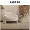 Sofá Orelha de Elefante Designer Sofá de Tecido Creme Linha Reta Sala de Estar de Apartamento Pequeno Área de Descanso de Luxo Leve Recepção
