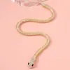 Estilo Punk Transfronterizo Europeo y Americano Collar Exagerado con Forma de Serpiente Magnético Incrustado con Diamantes Dorados Cadena de Hueso de Serpiente Moda Tendencia de Diamantes Completos Versátil