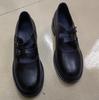 Zapatos Mary Jane de Tacón Grueso Otoño e Invierno Nuevo Estilo Universitario JK Zapatos de Mujer Punta Redonda Tacón Medio Zapatos de Boca Baja Zapatos de Cuero Vintage