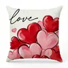 Funda de Almohada Forma de Corazón para San Valentín Juego de 4 Piezas Funda de Cojín para Sofá Estampada de Lino Sintético Muebles Suaves para Sala de Estar Funda de Almohada Venta al por Mayor