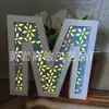 Luz de Letra LED de Madeira Decoração de Casa Presente de Feriado Artesanato de Madeira Luz Noturna Decoração de Casamento Letra