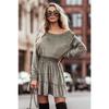 Nuevo Otoño e Invierno 2024 Transfronterizo Amazon Wish Aliexpress Ropa Europea y Americana Vestido de Volantes de Color Sólido