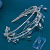 Nuevo tocado nupcial europeo y americano hecho a mano con diamantes de imitación de doble fila diadema para presionar el cabello accesorios para peinado de vestido de novia DZ120