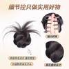 Peluca de pelo artificial con cabeza de bola y plumas de pollo para mujer, con pinza y capullo de flor, cabello natural y esponjoso, bolsa para peluca