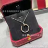 Collar de Cadena Gruesa para Uñas para Mujer, Doble Anillo Chapado en Oro Rosa de 18K, Collar de Disco Completo de Diamante, Cadena para Clavícula, Regalo para Novia