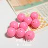 Cuentas redondas de colores de 16 mm, cadena pulida para teléfono móvil, pendientes de cuentas, pulsera DIY hecha a mano, accesorios de agujero recto, cuentas sueltas lindas