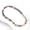 Pulsera Marquise Transfronteriza Chapada en Oro Zirconia de Lujo Ligero Pulsera de Tenis de Cristal Brillante para Mujer Joyería Fila de Diamantes Microincrustados de Cobre