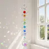 Pegador de Sol Sino de Vento Pingente de Cristal Arco-Íris Bola de Vidro Cauda Espiral Catavento Estabilizador Decoração Pendente