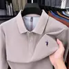 Camisa Polo de Manga Larga Genuina Paul para Hombre Primavera y Otoño Cuello Solapa Algodón Puro Camiseta Top Bordado Elegante para Papá