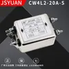 Filtro de Alimentación AC Monofásico CW4L2 10A 250V Pin de Soldadura Etapa Única/Doble Bloque de Terminales Anti-montaje en Riel