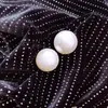 Brincos Grandes de Pérola Simples Estilo Socialite Elegante Moda Coreana Brincos de Temperamento Influenciador Design Minimalista Exagerado Acessórios de Orelha