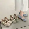 Zapatos Mary Jane de Tacón Grueso sin Cierre para Mujer, Nuevo Estilo Popular Verano 2026, Boca Baja, Correa Única, Adecuados para Faldas