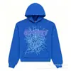 Sudadera con capucha de forro polar grueso de peso pesado 450 g, original de ultramar, para hombre, con estampado de espuma de Araña Sp5Der