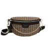 Bolsa de Peito da Moda para Mulheres 2025 Nova Tendência Cool Retro Moda Estilo Coreano Elegante Bolsa de Ombro Xadrez Versátil Bolsa de Cintura Transversal