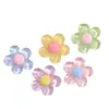 Gelo transparente de cinco pétalas flor DIY creme cola acessórios de resina artesanal hairpin hairband buraco sapato fivela patch