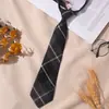 Corbata Pequeña Jk Estilo Universitario a Cuadros Uniforme Japonés Azul Marino Camisa Jk Corbata de Moño Decoración de Camisa de Estudiante Gratis de Moda