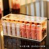Caja de almacenamiento de lápiz labial con múltiples rejillas, estilo Ins, estante de almacenamiento de esmalte de labios, caja de lápiz labial de escritorio transparente de celebridades de Internet, estante Fidelity