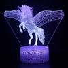 Luz Nocturna 3D Serie Unicornio Más Vendida en Amazon Transfronterizo Control Remoto Táctil Lámpara de Mesa Colorida Lámpara de Regalo Creativa