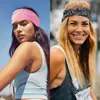 Nueva Diadema Cruzada Ancha Estilo Europeo y Americano, Diadema Elástica Deportiva Antideslizante Absorbente de Sudor para Yoga