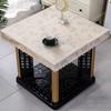 Capa de Couro Quadrada Atacado, Conjunto de Mesa de Centro Prensada nas Bordas, À Prova d'Água, Resistente ao Calor, Resistente ao Óleo, Não Lavável, Capa de Mesa de Couro Cor Sólida, Toalha de Mesa