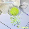 Decoración de uñas en polvo de caparazón de celofán irregular color fragmentos de papel de caramelo purpurina lentejuelas para uñas