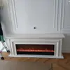 Móvel de TV com Lareira Estilo Francês 1.8/2.2/ 2.4m Feito de Madeira Maciça para Uso Doméstico na Sala de Estar com Decoração de Chama Simulada e Aquecimento Elétrico
