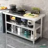 Rack de Armazenamento para Bancada de Aço Inoxidável 304 Bancada de Cozinha Três Camadas Espessada Mesa de Corte de Vegetais de Hotel Tábua de Corte Mesa de Carregamento
