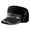 Gorro de Invierno de Piel de Visón para Hombres de Mediana Edad y Mayores, Gorra Plana Cálida para Papá, Gorro de Algodón con Forro de Felpa para Proteger las Orejas del Abuelo