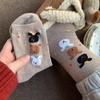 Calcetines de primavera y verano de Corea del Sur con diseño de tres osos y dibujos animados, de algodón, para niñas pequeñas, al por mayor