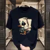 Fábrica por atacado verão tendência cartoon Inglês carta impressão cinco manga top solto pescoço redondo Coringa T-shirt