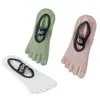 Calcetines de Yoga de Color Sólido para Mujer Antideslizantes Deportivos Absorbentes de Sudor Invisibles Tipo Calcetín Corto Calcetines de Cinco Dedos para Interiores Fitness Pilates