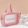 Bolsa de cosméticos portátil transparente, bolsa de lavagem feminina de grande capacidade, bolsa de armazenamento de cosméticos portátil Advanced Sense, bolsa de armazenamento à prova d'água