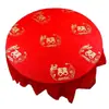 Mantel de Boda Desechable Plástico Engrosado Rojo Banquete de Boda Mesa Redonda Mantel Alegre Impermeable Fabricante