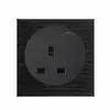 Serie de trefilado de aluminio L77 transfronteriza Interruptor de reinicio Punto Negro Panel de enchufe de Hong Kong británico Instalación empotrada estándar británico