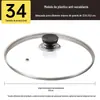 Tampa de Vidro Temperado para Panela Doméstica 32cm Resistente a Altas Temperaturas Tampa para Wok Tampa Universal para Frigideira Tampa Específica para Panela de Cozinha