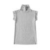 Exportación Transfronteriza Estilo Coreano Camiseta de Cuello Alto Sexy Puro Deseo Sin Mangas Elástica Versátil Camiseta sin Mangas Chica Popular Ajustada Nuevo Estilo