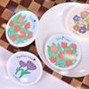 Paño Mágico para Lavar Platos de Algodón de Pulpa de Madera con Dibujos de Flores, Esponja de Cocina Anti-Grasa, Absorbe Agua y se Expande al Frotar