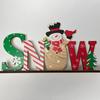 Cross-border novo Natal DIY criativo Inglês cartão de carta de madeira desktop sem rosto idoso decoração presente de Natal
