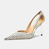 Zapatos de Tacón Alto Tejidos Versátiles Exquisitos y de Moda Estilo Francés 2026 Nuevo Diseño de Nicho Sandalias Huecas de Punta Aguda para Mujer