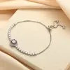 Pulsera con Tirador de Bolso Redondo de Dos Quilates de Circonita Completa Europea y Americana para Mujer Ajustable Lujo Accesible Colorida Simple Moda Elegante Joyería
