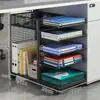 Pasta de arquivos, cesto de documentos, estante de armazenamento multicamadas, porta-arquivos sob a mesa, armário de armazenamento de documentos A4 móvel