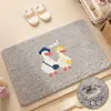 Alfombrilla de Piso para Baño Puerta de Inodoro Absorción de Agua Secado Rápido Alfombrilla Antideslizante Bañera Almohadilla para Pies Alfombra Gruesa para Inodoro Baño