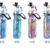 Taza de Spray Portátil de PE con Anillo de Transporte, Botella de Spray Multifuncional para Deportes al Aire Libre, Taza de Agua con Spray de Doble Capa para Mantener el Frío
