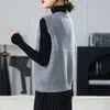 Chaleco de punto liso de cuello redondo para mujer, nuevo cárdigan chaleco de capa para otoño e invierno 2026 para mujer