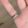 "Galaxia en la Niebla" Cadena de Borlas de Doble Capa Anillo de Diamantes de Burbuja para Mujer, Anillo de Cola Abierto de Gama Alta Exquisito de Nicho